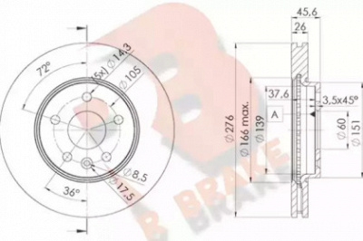 R BRAKE 78rbd21559 -  Тормозной диск